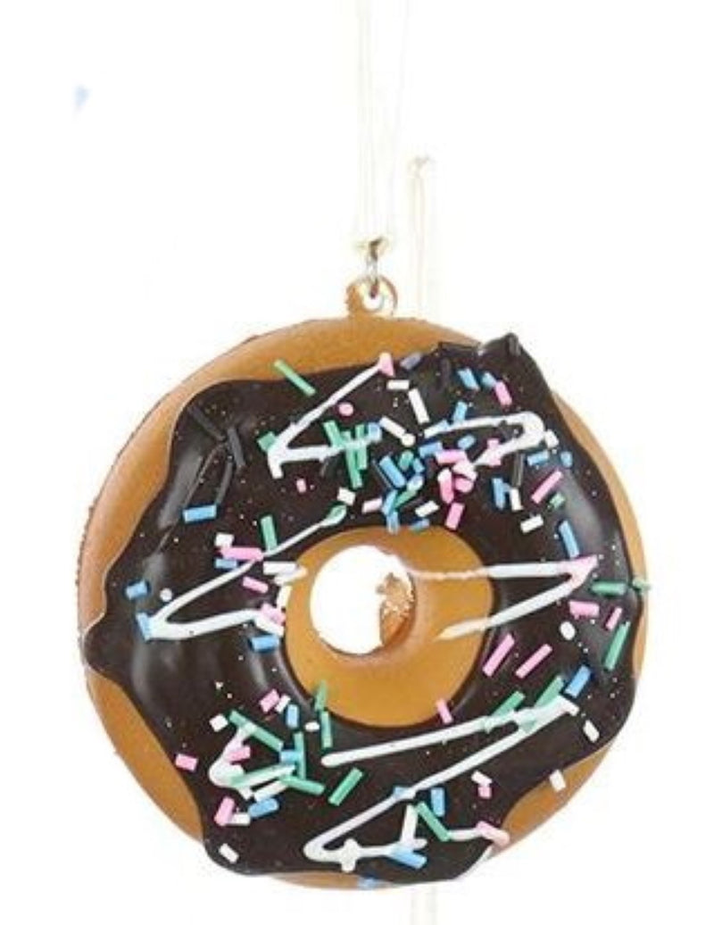 Foam Donut Ornament - Chocolate with Squiggles - The Country Christmas Loft
