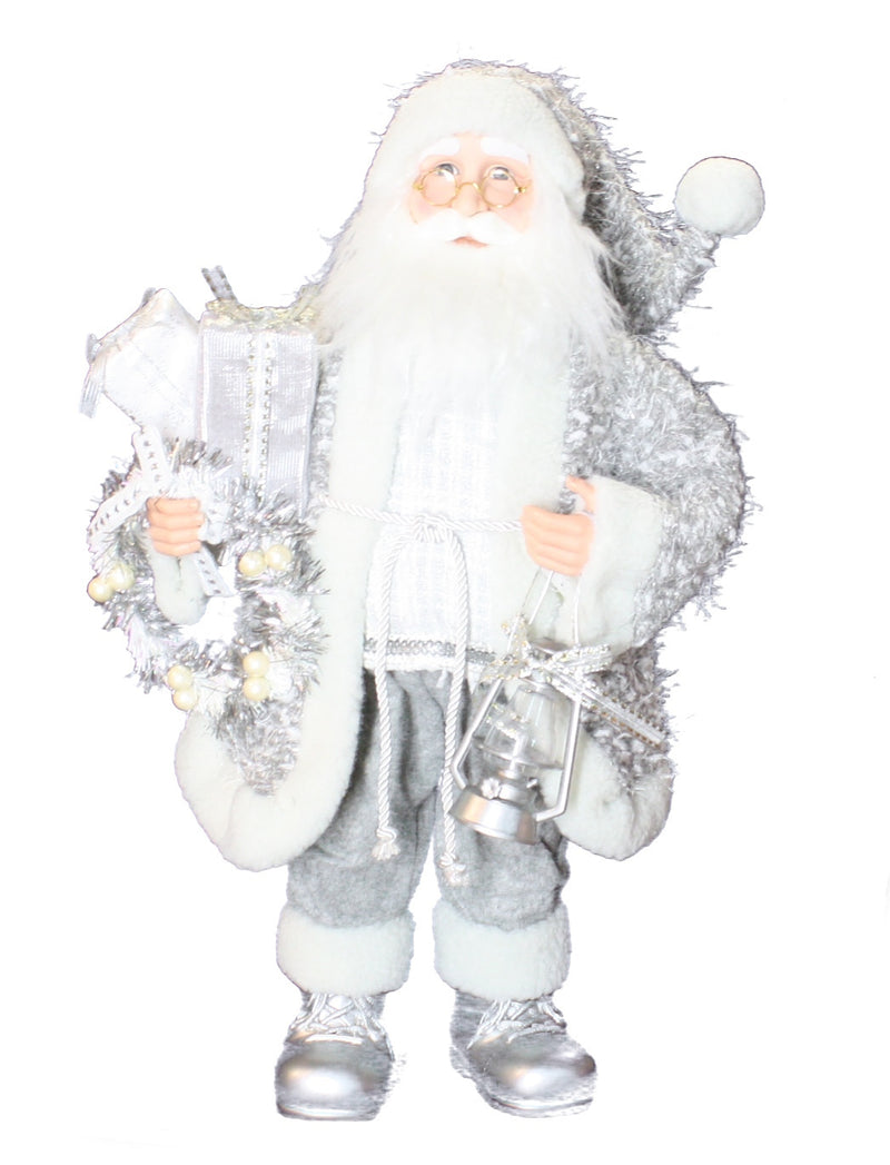 Silver Tidings - Santa Claus Figurine - 24 inches tall - The Country Christmas Loft