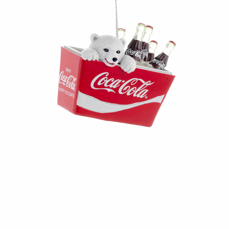 Polar Bear Cub In Coke Cooler Ornament - The Country Christmas Loft