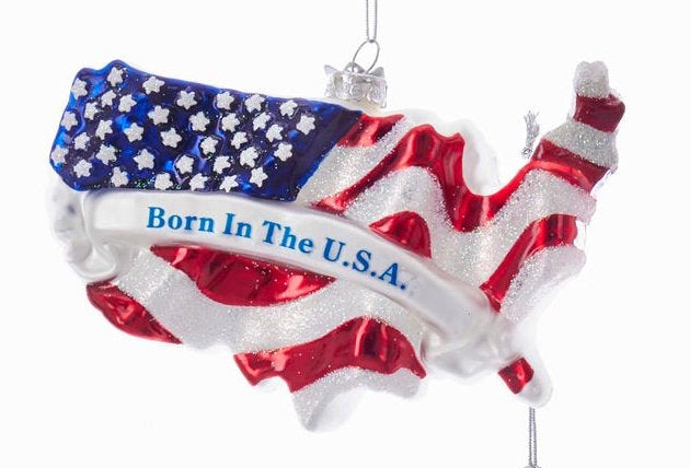 Glass America Stars and Stripes Ornament - Born in the USA - The Country Christmas Loft