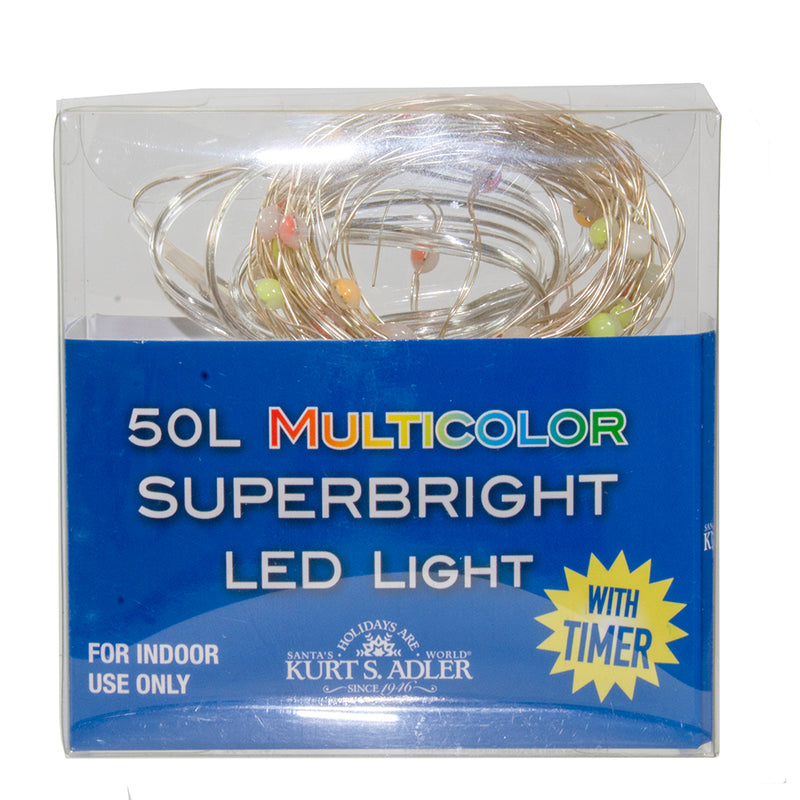 50-Light Battery-Operated Multicolored Superbright LED Light Set - The Country Christmas Loft