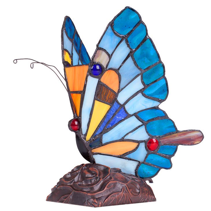 Kiara Blue Butterfly Accent Lamp - The Country Christmas Loft
