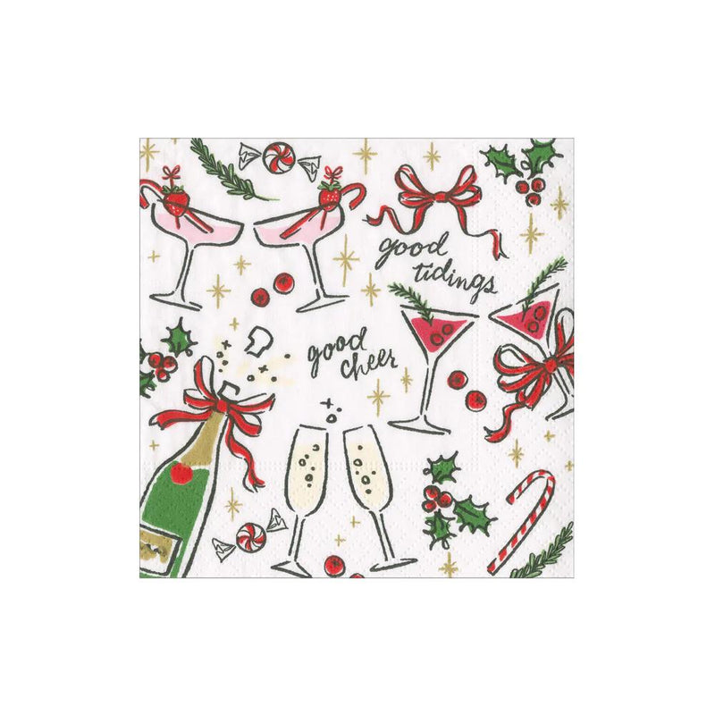 Let's Be Merry Paper Cocktail Napkins - The Country Christmas Loft