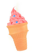 Foam Ice Cream Cone Ornament - Strawberry with Hearts and Stars - The Country Christmas Loft