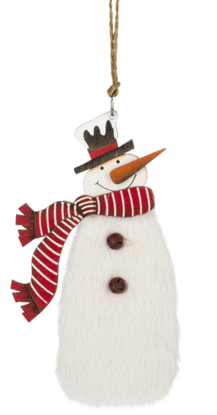 Fuzzy Snowman Ornament - - The Country Christmas Loft