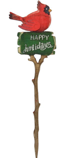 Wooden Cardinal  Holiday Picks - - The Country Christmas Loft