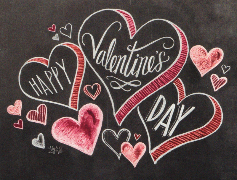 Valentines Day 8 Pack - Chalkboard Hearts - The Country Christmas Loft