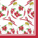 Poinsettia Ornaments - Cocktail Napkin - The Country Christmas Loft