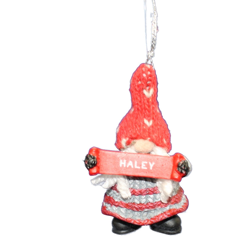 Personalized Gnome Ornament (Letters A-I) - Haley - The Country Christmas Loft