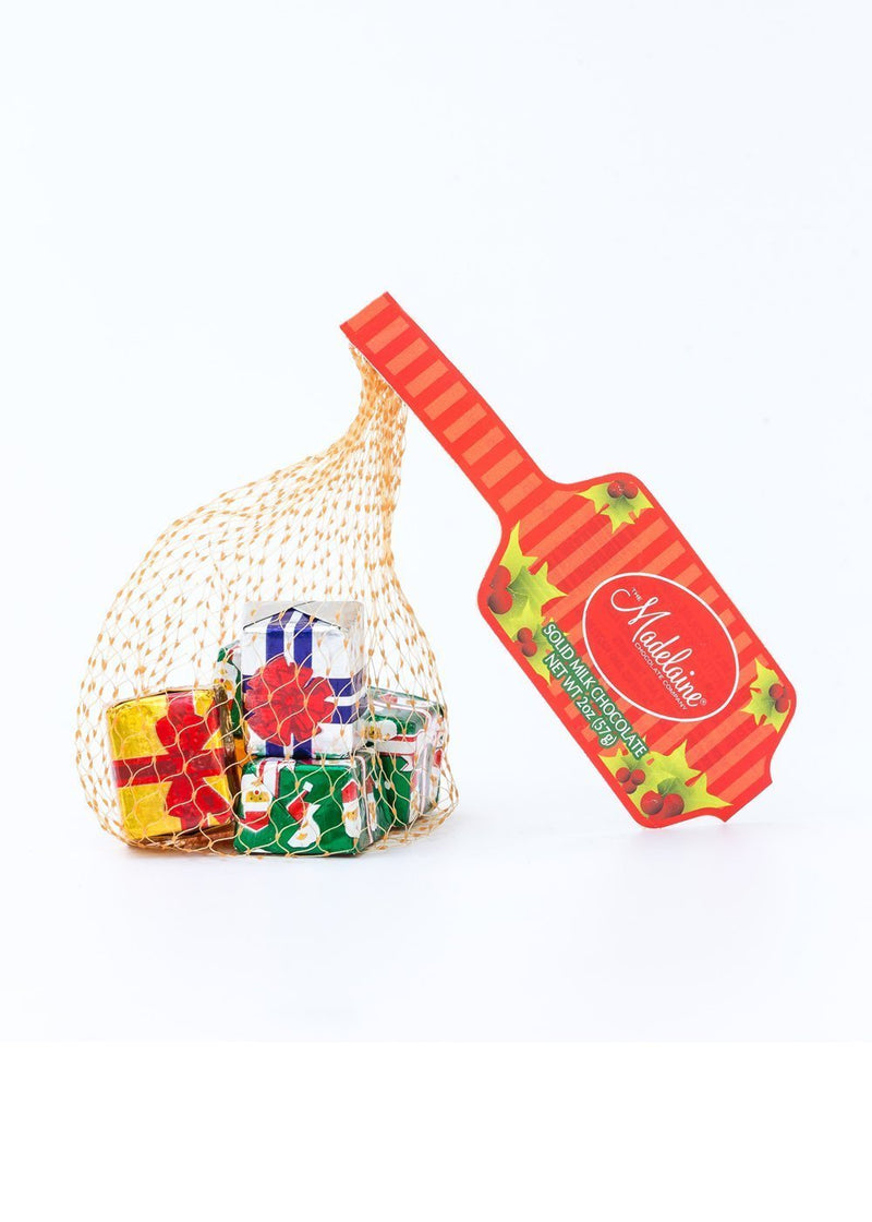 Chocolate Presents In Mesh Bag - The Country Christmas Loft