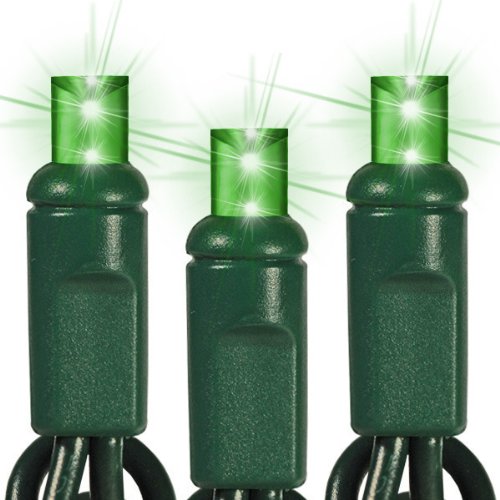LED Tub String Lights - Green/Green - 50 Lights - The Country Christmas Loft