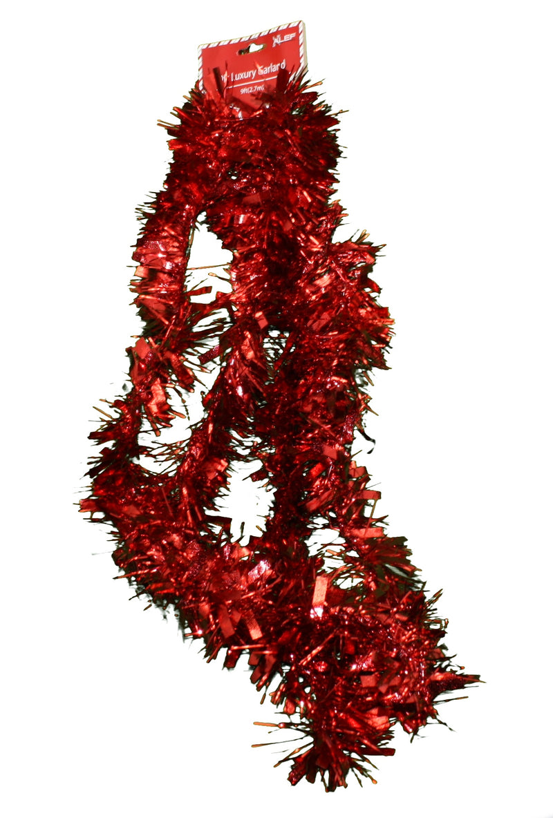 9 Foot Luxury Garland - Red - The Country Christmas Loft