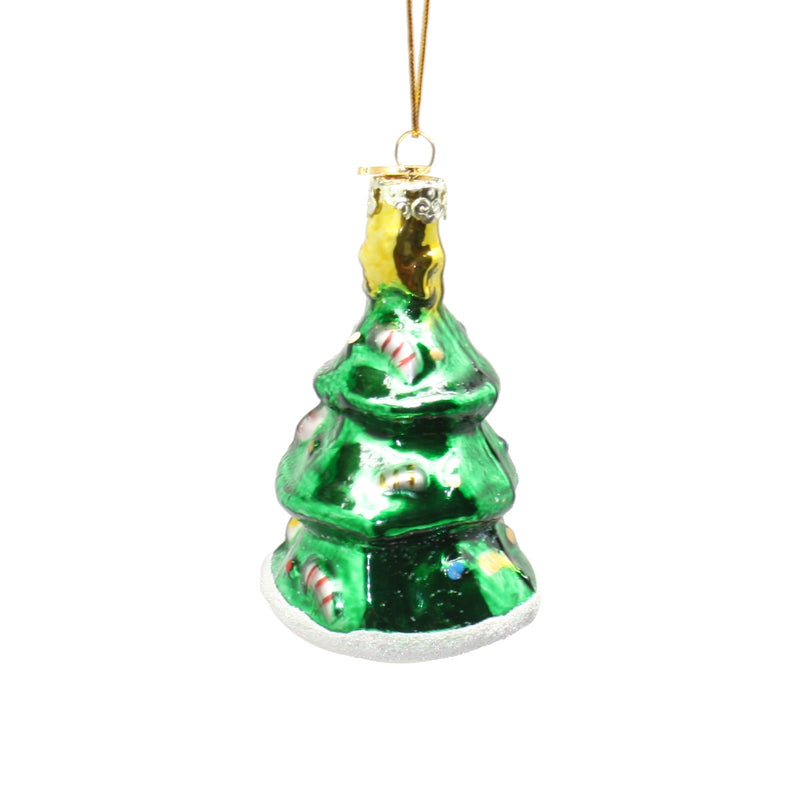 3 Inch Boxed Glass Ornament - Tree - Green - The Country Christmas Loft