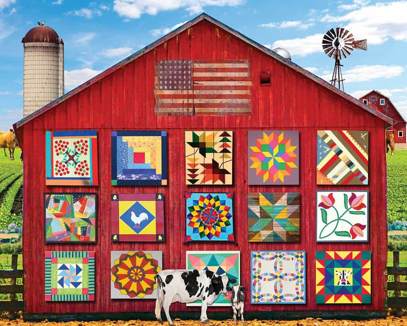 Barn Quilts - 1000 Piece Jigsaw Puzzle - The Country Christmas Loft