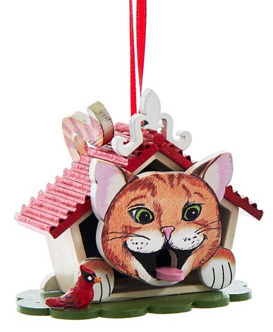 Cat Birdhouse Ornament - Tabby - The Country Christmas Loft
