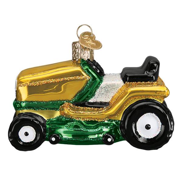 Riding Lawn Mower Glass Ornament - The Country Christmas Loft