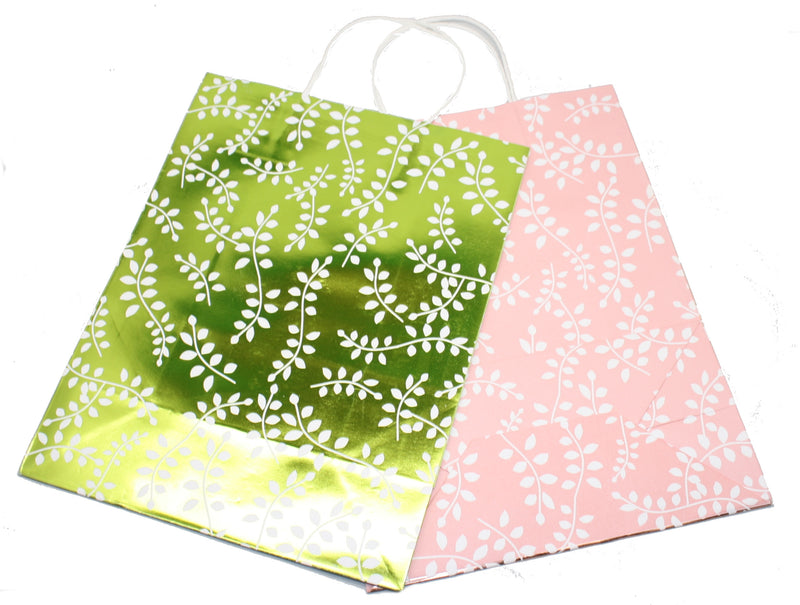 Large Kraft Gift Bag 2 Pack - Foil Vine - The Country Christmas Loft