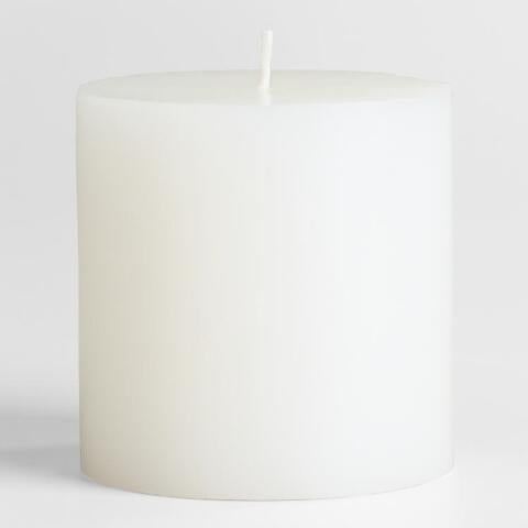 White Pillar Candle - Gardenia Scent - 3x3