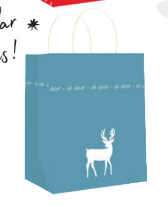 Kraft Large Christmas Gift Bag - Oh Deer - The Country Christmas Loft
