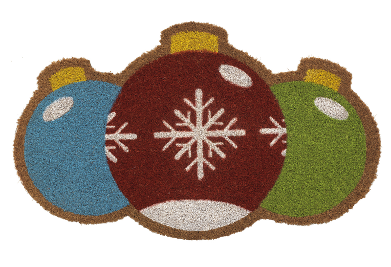 Christmas Coir Doormat - Ornament Trio - The Country Christmas Loft
