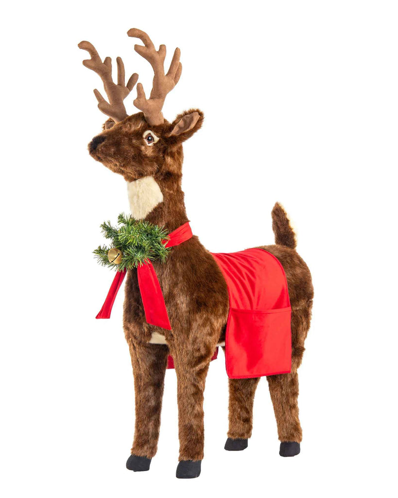 Reindeer Footrest - 33 Inches Long - Bright Red - The Country Christmas Loft