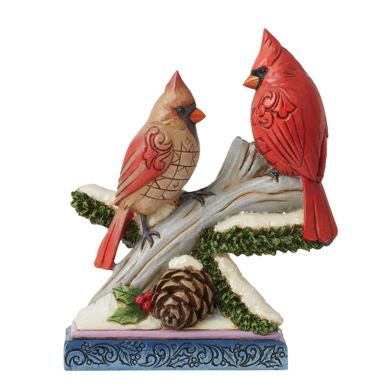 Cardinals on Snowy Branch Figurine