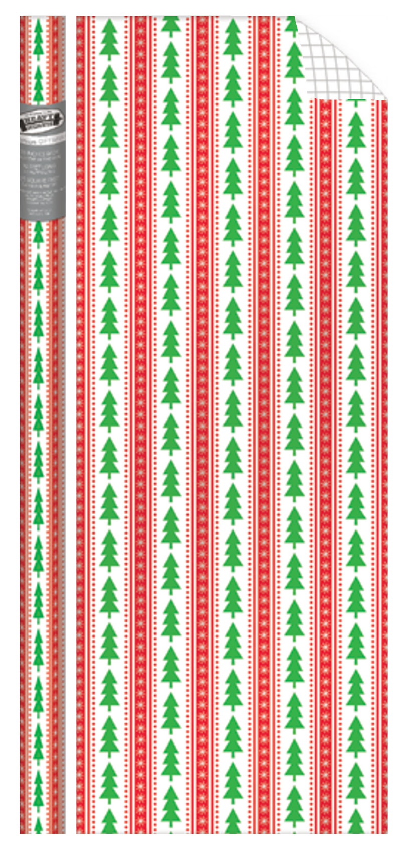 Prismatic Foil Roll Wrap - 30" x 120" - Glitter Trees - The Country Christmas Loft