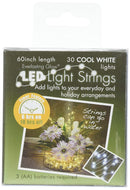 5 foot Cool White B/O String Lights with Timer - The Country Christmas Loft