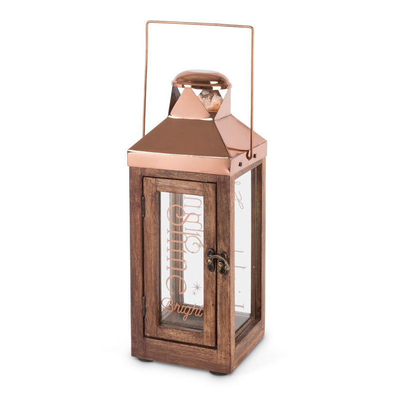 Rustic Brown Antique Style Indoor Accent Rectangular Lantern - 13 Inch