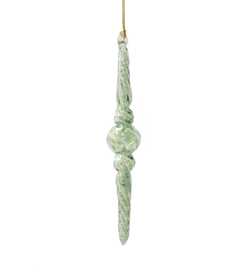 Outer Swirl Icicle Glass Ornaments - Green