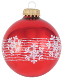 Christmas By Krebs 2 5/8 Glass Balls - Gold Caps - Glitter Band Snowflake - 4 Pack - The Country Christmas Loft