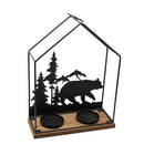 Woodland Silhouette Candleholder Lantern - Medium