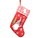 Red Embroidered Gnome Stocking - 18 Inch