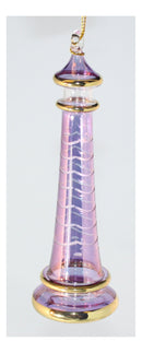 Lighthouse With Frost Etching -  Red Small - The Country Christmas Loft