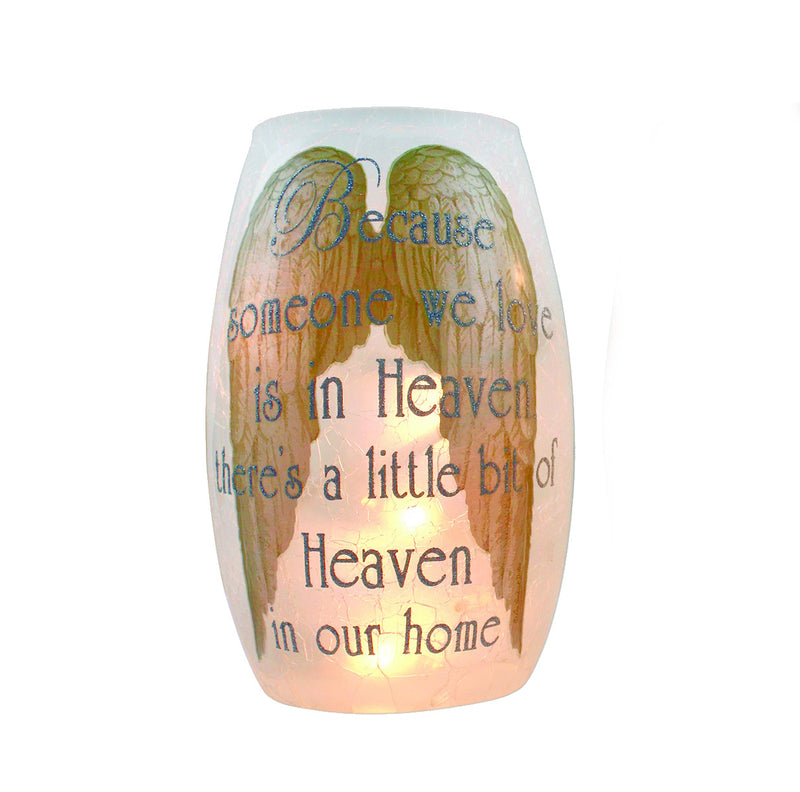 A Piece of Heaven is in our Home - Lighted Vase - Silver Lettering - The Country Christmas Loft