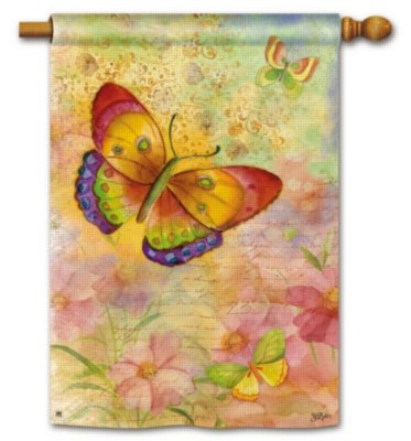 Colorful Butterflies Stand Flag - 28x40 - The Country Christmas Loft