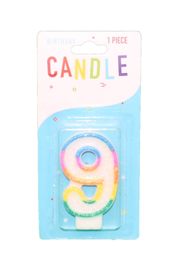 Colorful Birthday Candle - 9 - The Country Christmas Loft
