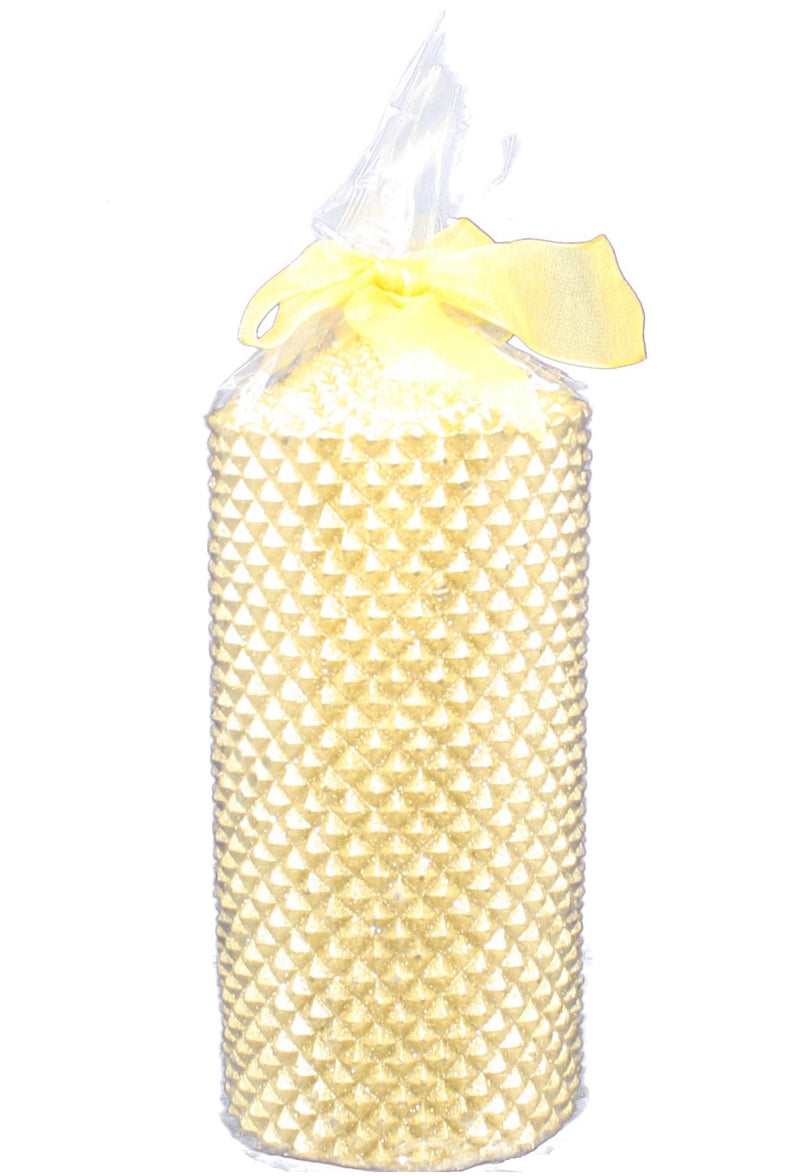 Golden Texture Candle With Glitter Accents - The Country Christmas Loft