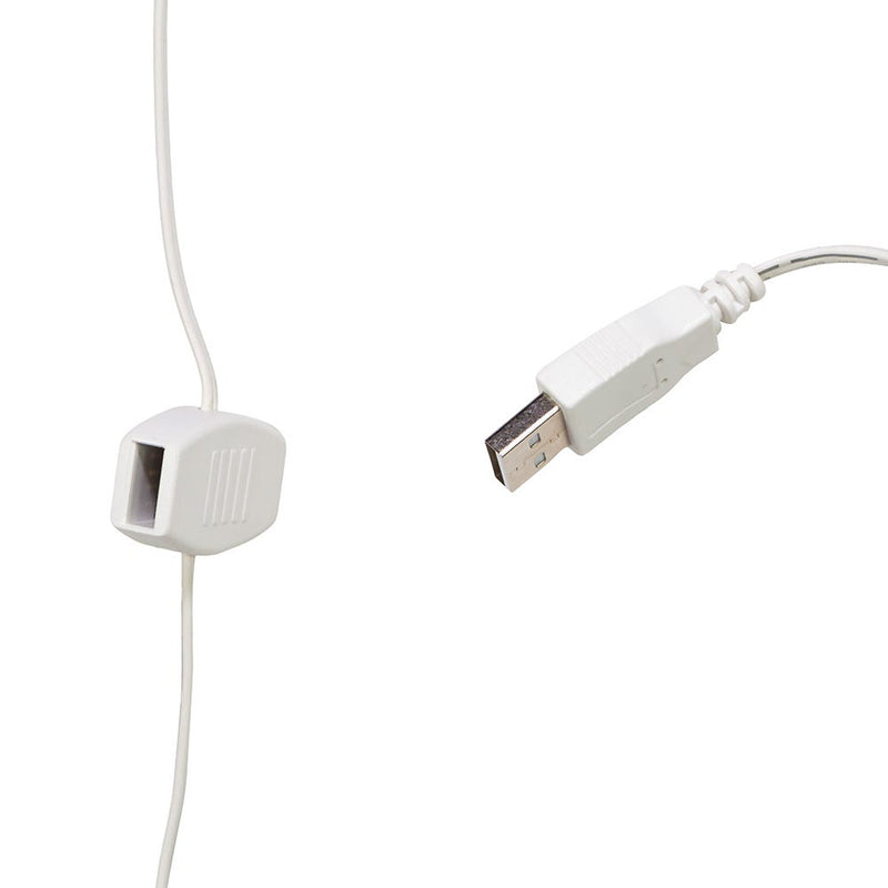 USB Power Extension Cord+ With White Wire and 12 Ports