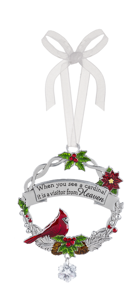 Christmas Cardinal Ornament - When you see a cardinal it is a visitor from Heaven - The Country Christmas Loft