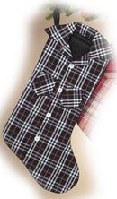 20'' Plaid Lumberjack Shirt Stocking - Black - The Country Christmas Loft