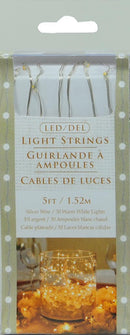 5 foot Warm White B/O String Lights with Timer - The Country Christmas Loft