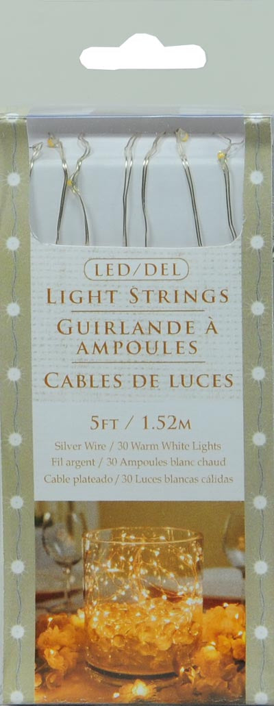 5 foot Warm White B/O String Lights with Timer - The Country Christmas Loft