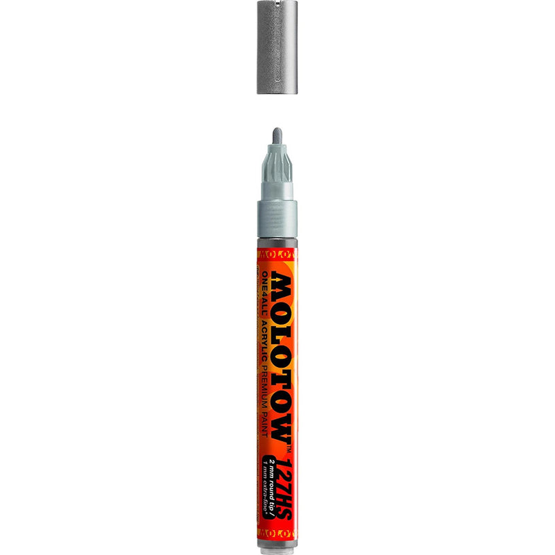 Molotow One4All Acrylic Paint Marker - Metallic Silver - 2mm Bullet Tip - The Country Christmas Loft