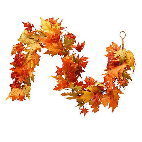 72 inch mixed color maple leaf garland - The Country Christmas Loft