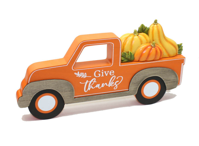 Wooden Harvest Tabletop 13" Truck - - The Country Christmas Loft