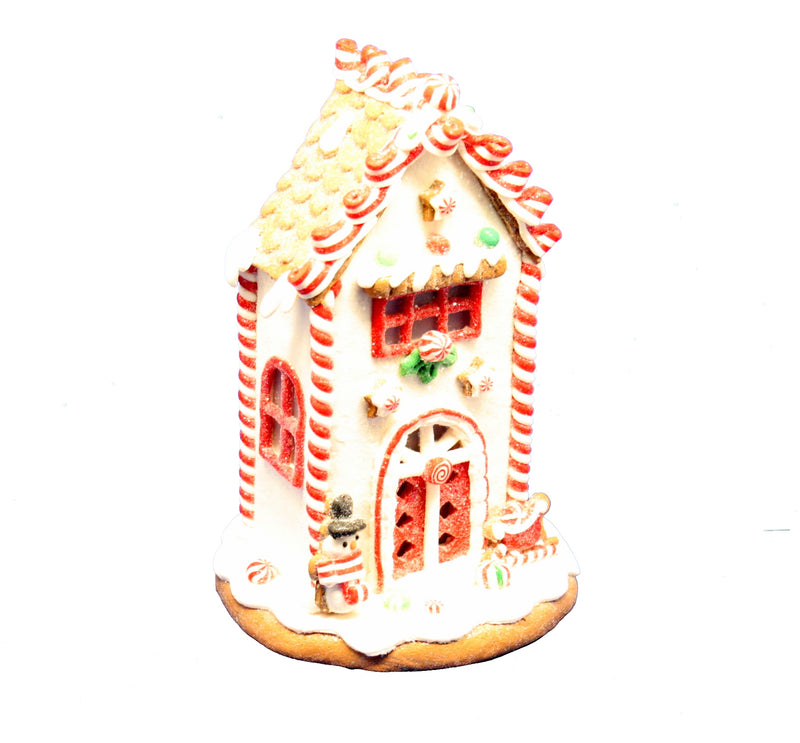 Lighted 8.5 inch Gingerbread House - Snowman