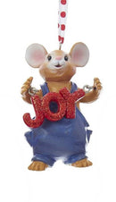 Mouse in Overalls Ornament - Joy