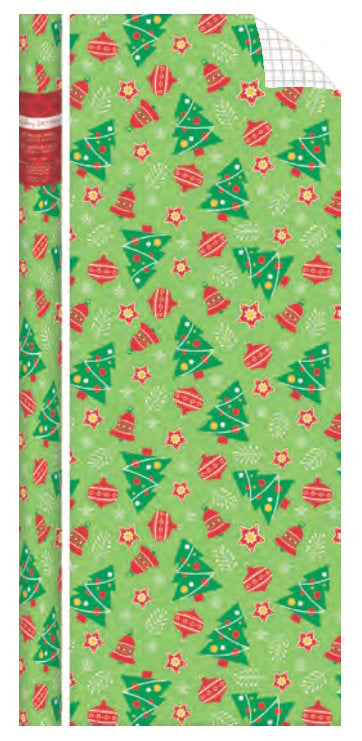 Holiday Trees Foil Roll Wrap - 30" x 144"