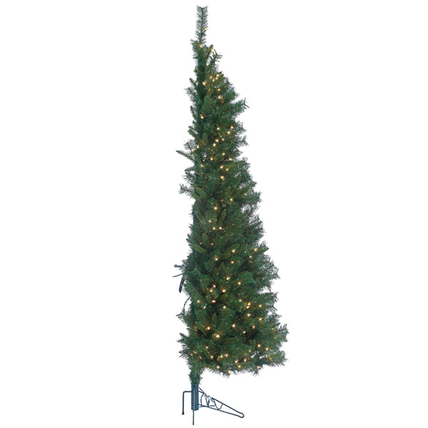 Prelit 7' Tiffany Pine Wall Tree with 350 Clear lights. - The Country Christmas Loft